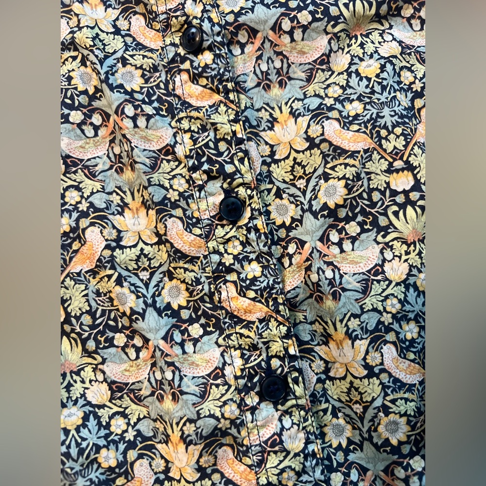 WHYRED Stockholm Liberty-Style Bird Print Blouse Scandinavian Art Nouveau Floral - Picture 6 of 16
